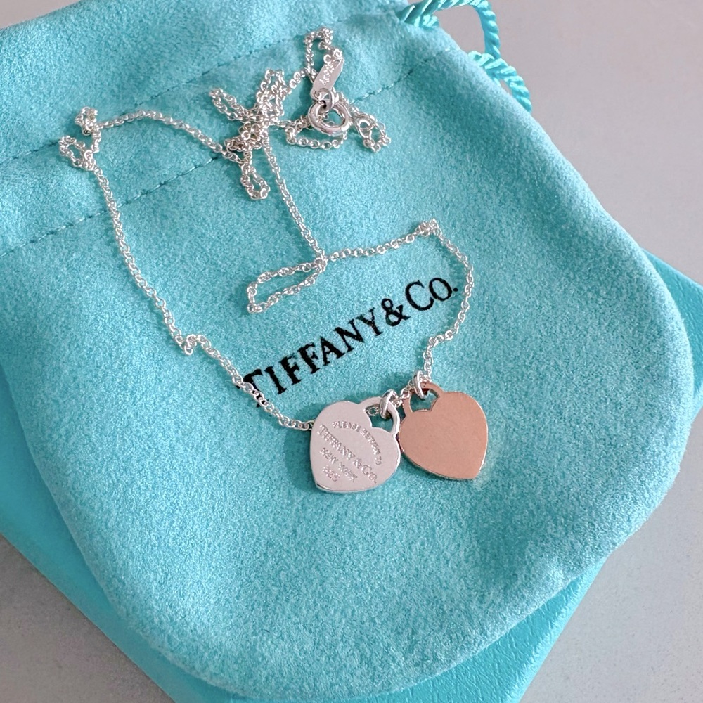 Tiffany and Co. mini 2 heart necklace